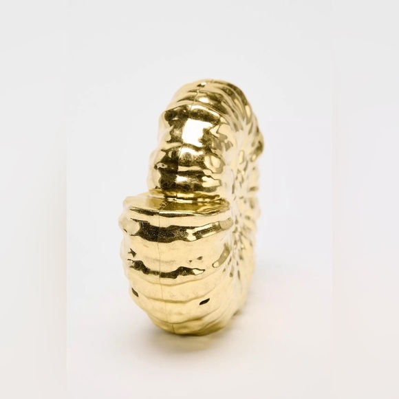 Zara mini gold shell purse crossbody with chain clutch evening party cocktail - Picture 3 of 8